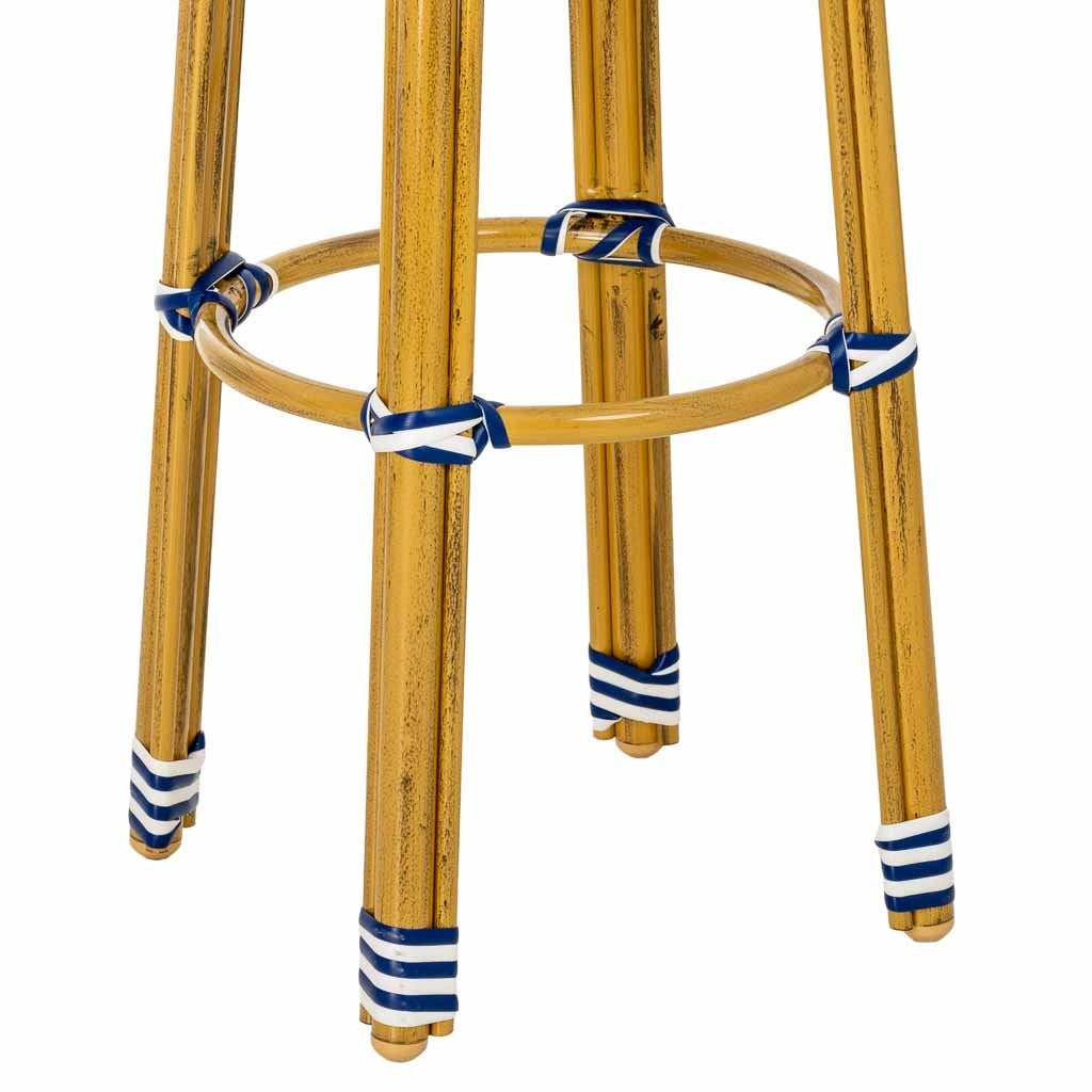 Sgabello da bar in rattan marrone 42x42x75h cm
