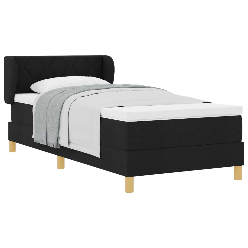 Letto a molle con materasso Nero 90 x 190 cm Tessuto 3340250