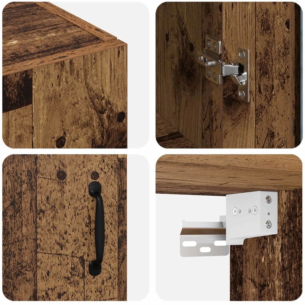 Armadi da Muro 2 pcs Legno vecchio 69,5 x 34 x 90 cm 3394536
