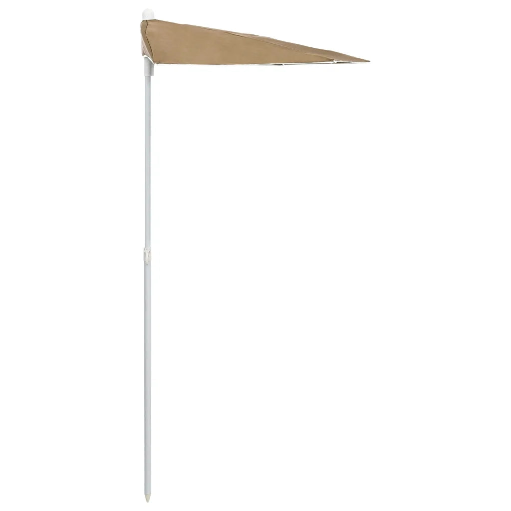 Ombrellone Semicircolare da Giardino con Palo 180x90 cm Tortora 315562