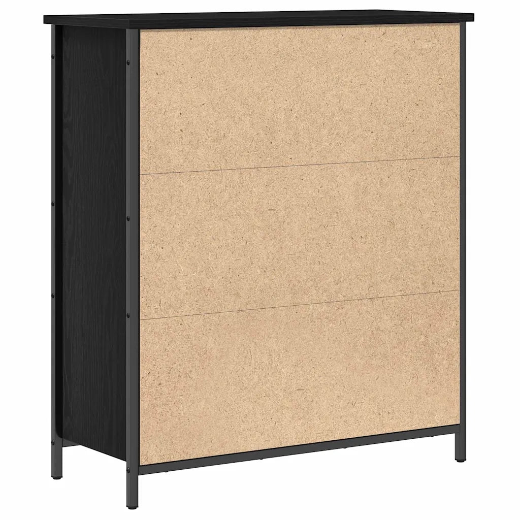 Credenza Rovere Nero 70 x 30 x 80 cm Legno multistrato 862975