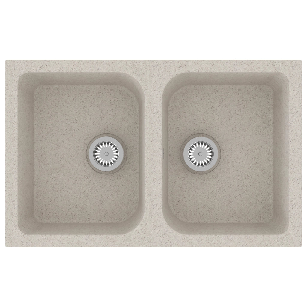 Lavello da cucina Beige 76 x 48 x 30 cm Quarzo e Resina 147083