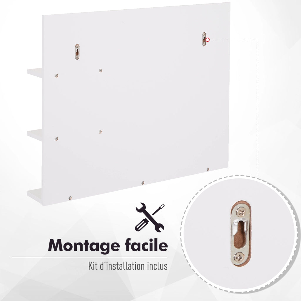 Specchio Bagno con Ripiani ¨C zephmum ¨C MDF Bianco 80x30x18