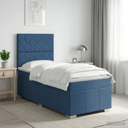 Letto box spring con materasso Blu 100 x 200 cm Tessuto 3454084