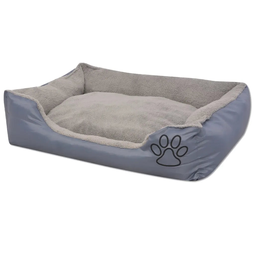 Cuccia per Cani con Cuscino Imbottito Taglia XXL Grigio 170417