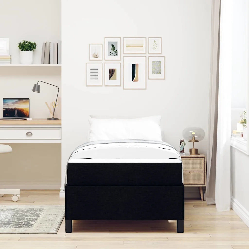 Letto a molle Nero 90 x 200 cm Tessuto