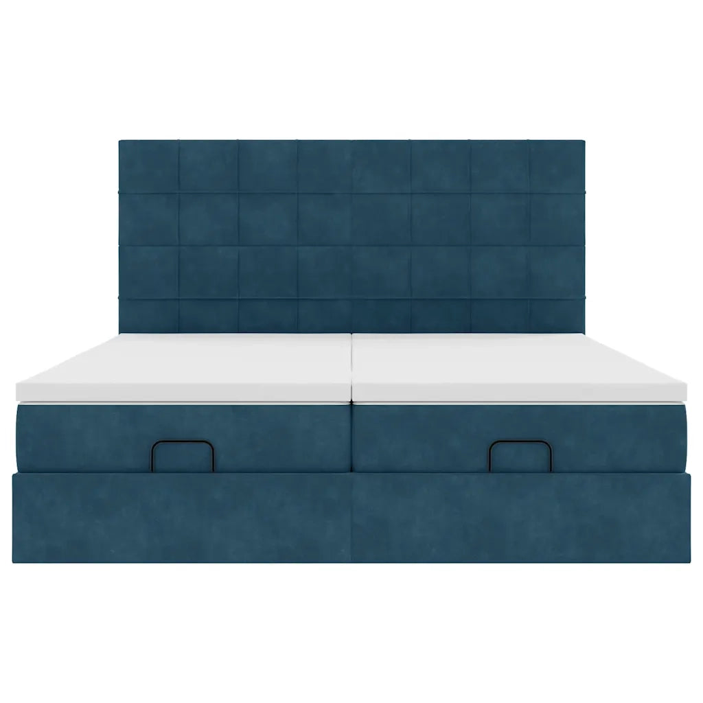 Struttura Letto Pouf con Materassi 180x200 cm Velluto 3313776
