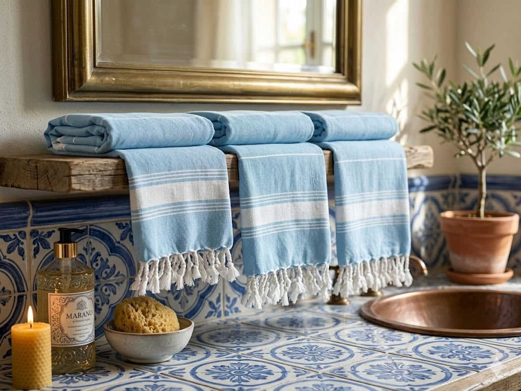 TELO MARE ZUMA IN COTONE- - cm.90x180 - colore azzurro - 3 pezzi XTRA