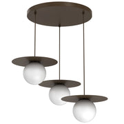 Lampada sospesa Flat 3xE27 marrone bianco Luminex
