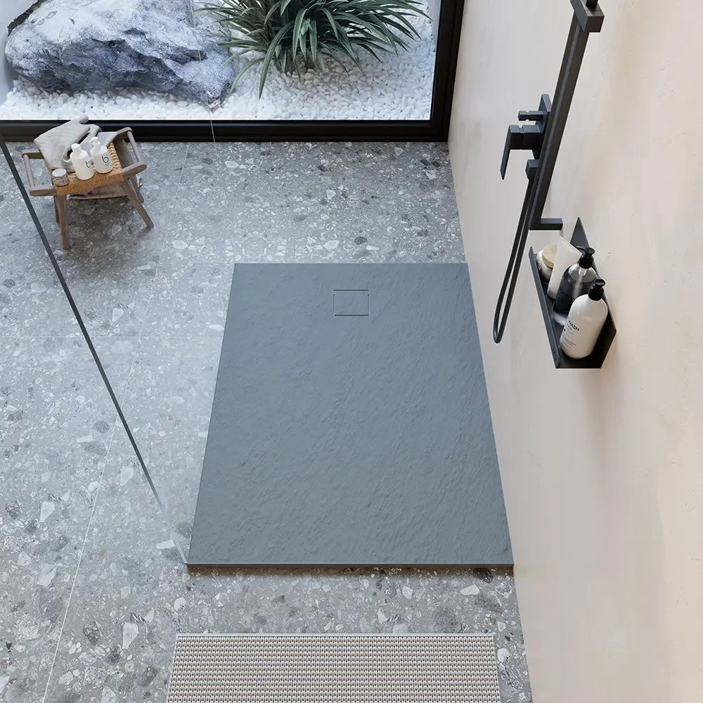 Piatto doccia 90x110 cm colore grigio effetto pietra | Samos