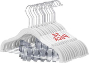 Hanger per bambini con clip 30 cm - 360° girevole - 14 pezzi bianchi