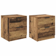 Set di 2 Comodini | Armadio da Notte | Mobiletto da notte Legno vecchio 45 x 39 x 50cm