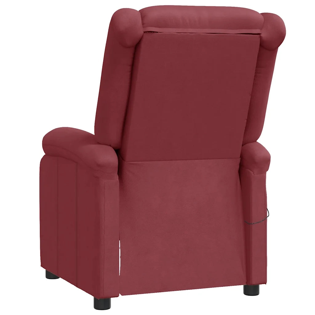 Poltrona Massaggiante | Sedia Relax Rosso Vino in Similpelle