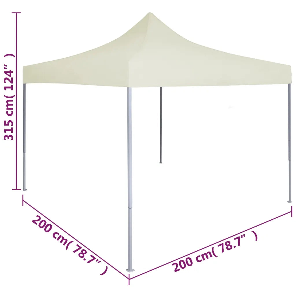 Gazebo | Pergolato Professionale Pieghevole 2x2 m in Acciaio Crema