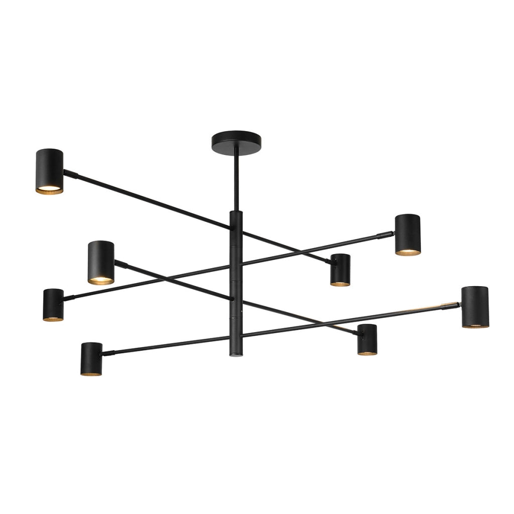 Lampada sospensione loft nera Snow 8xGU10 Light Prestige