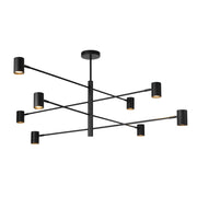 Lampada sospensione loft nera Snow 8xGU10 Light Prestige