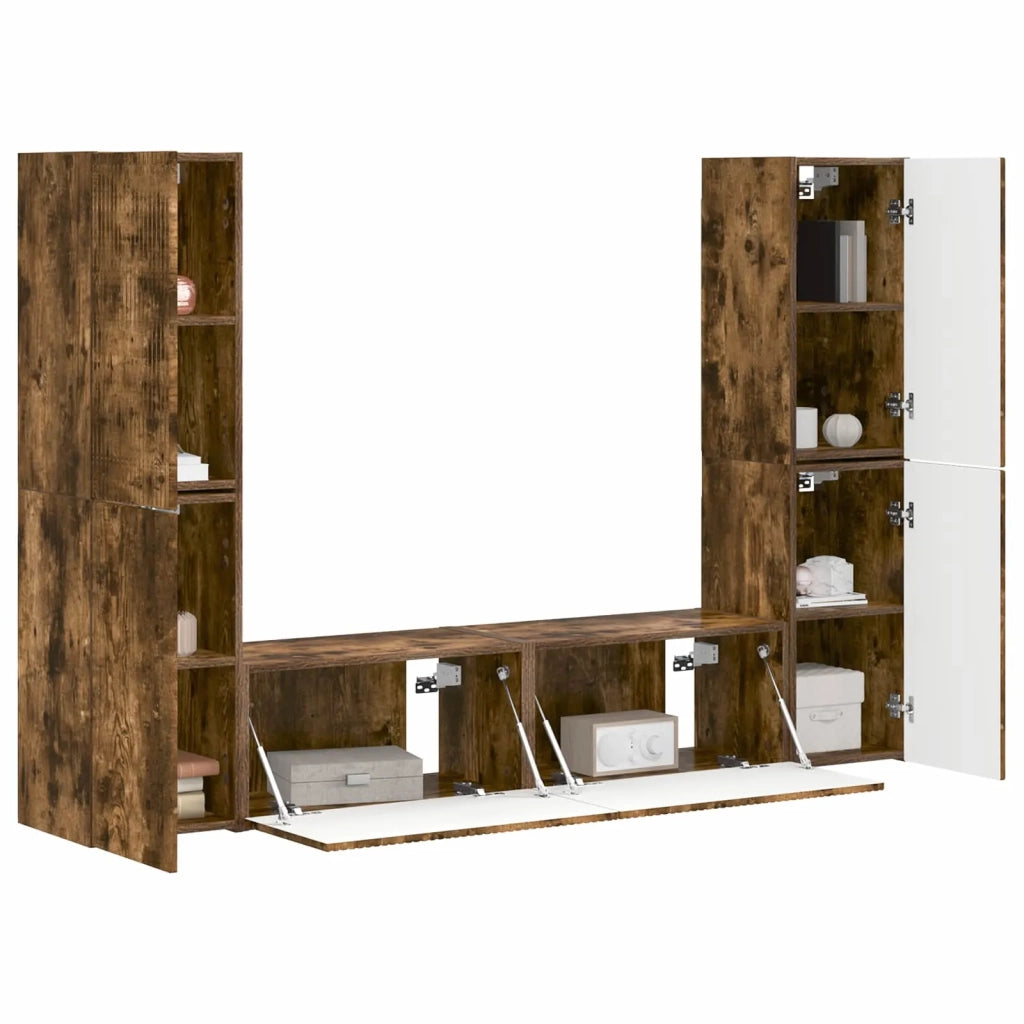 Set mobile TV 6 pcs Rovere fumé Legno multistrato 3409110