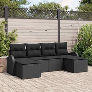 Set di divani con cuscino 6 pcs Nero polyrattan 3354822