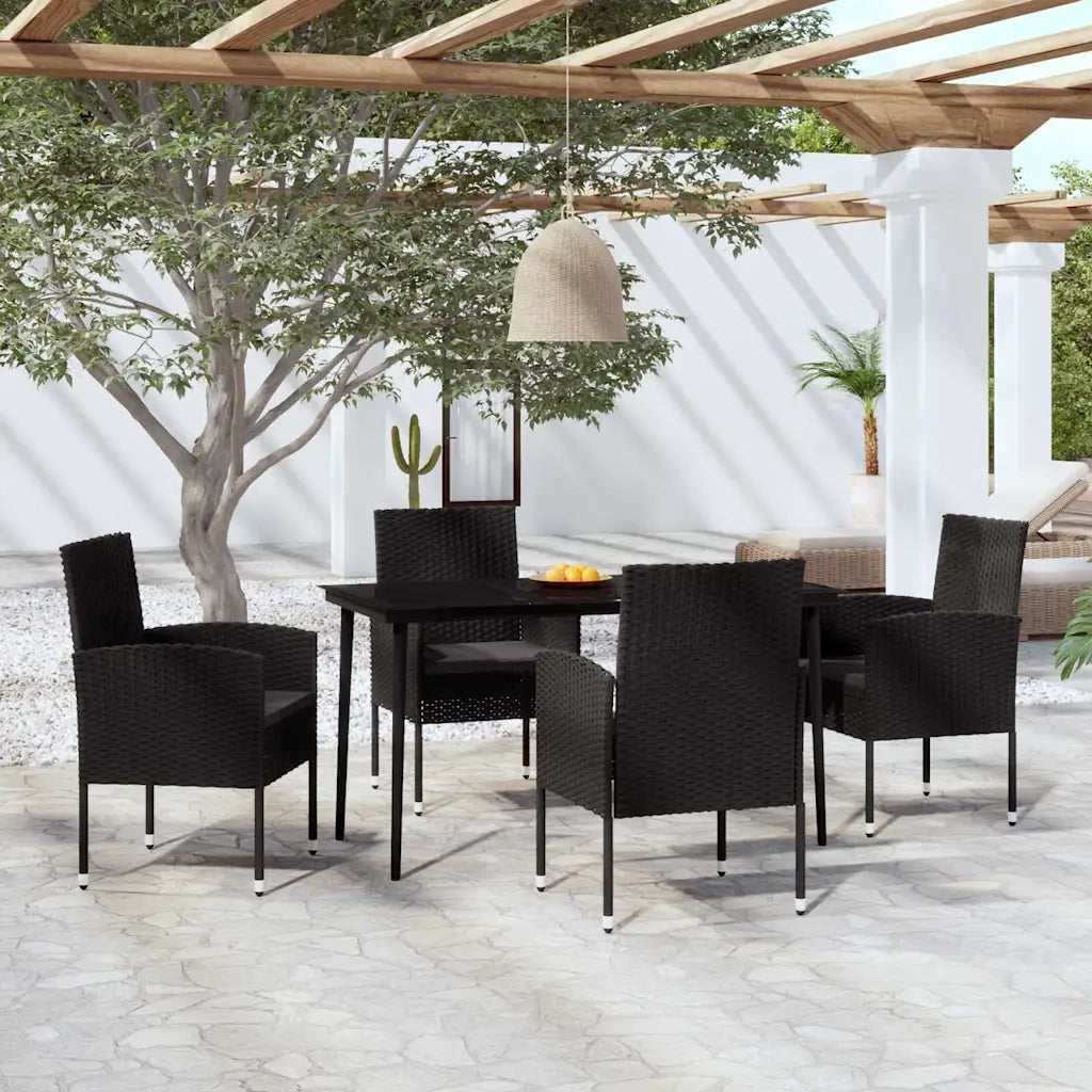 Set da Pranzo da Giardino 5 pz Nero 3099633