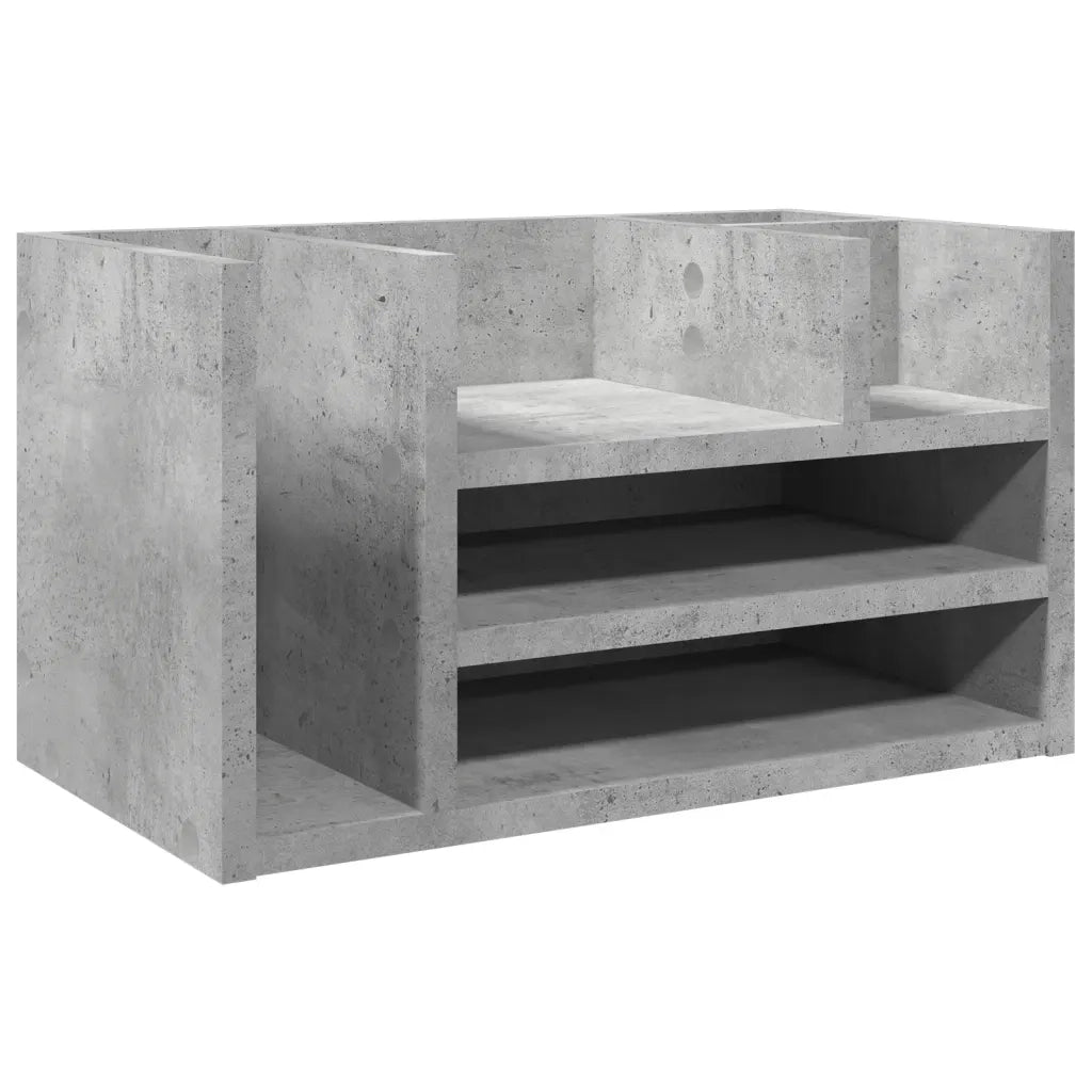 Organizer Scrivania Grigio Cemento 44,5x24x25 Legno Multistrato CFW6036428