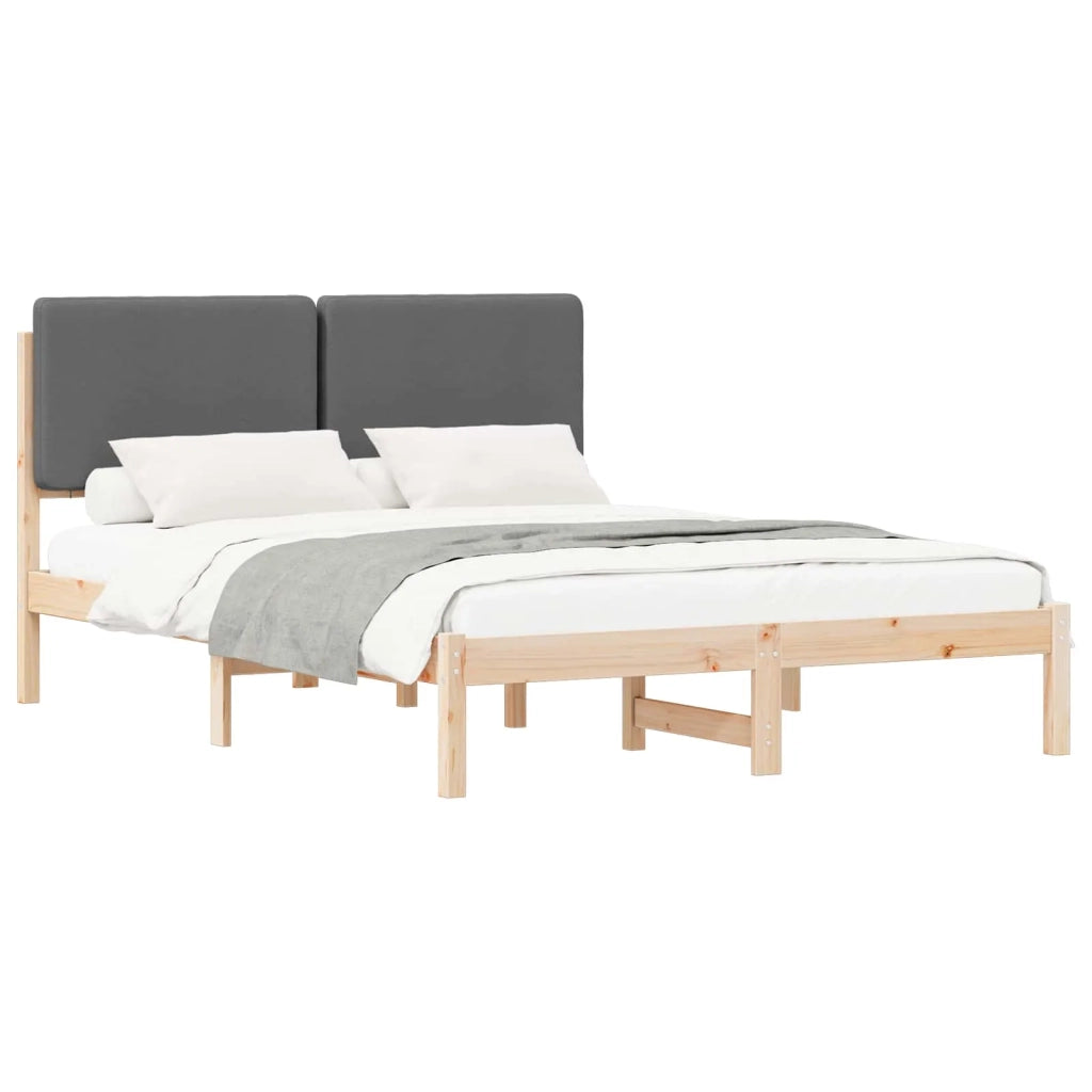 Letto con Testiera Rivestita Grigio scuro 140 x 200 cm 877905