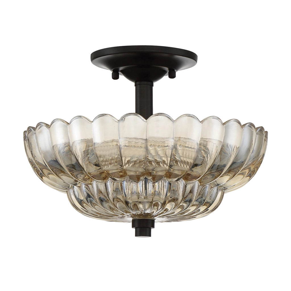 Plafoniera Quoizel Whitecap Ø30 vetro 3xE14 trasparente