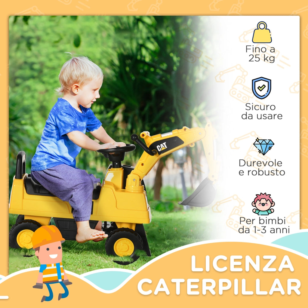 Ruspa Giocattolo per Bambini con Escavatore e Contenitore ¨C Minimal ¨C Giallo