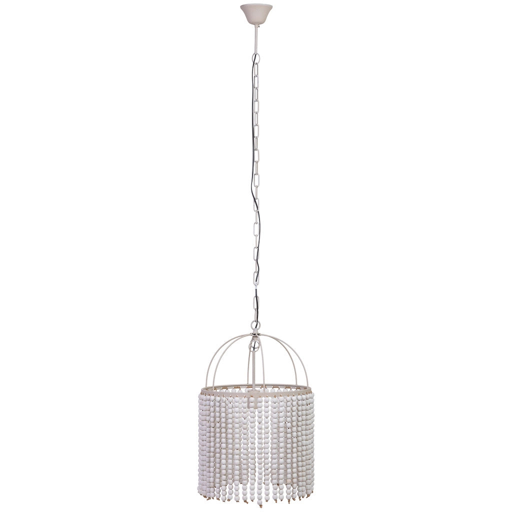 Lampada da soffitto in metallo e legno 38x38x61h cm