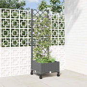 Vaso da giardino con grigliato e ruote Grigio Chiaro PP 3422917