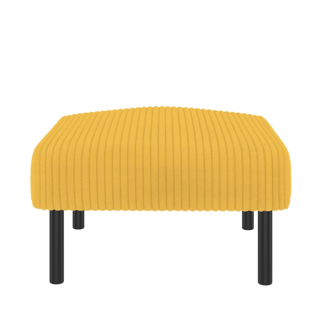 POUF 56x51x39 cm Tessuto a coste giallo