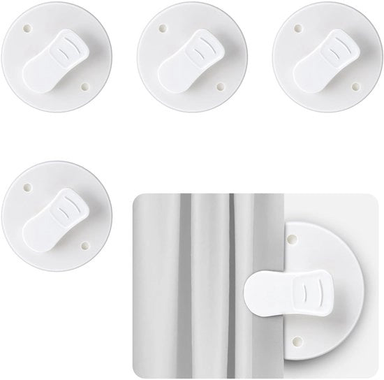 Clip per docciaschermo 4 pezzi - autofixante - protezione dalla pioggia - impermeabile - plastica/metallo - 5 pollici / 12,7 cm - clip per docciaschermo