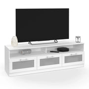 IDMarket - Mobile TV VITO 140 CM bianco ante satinate