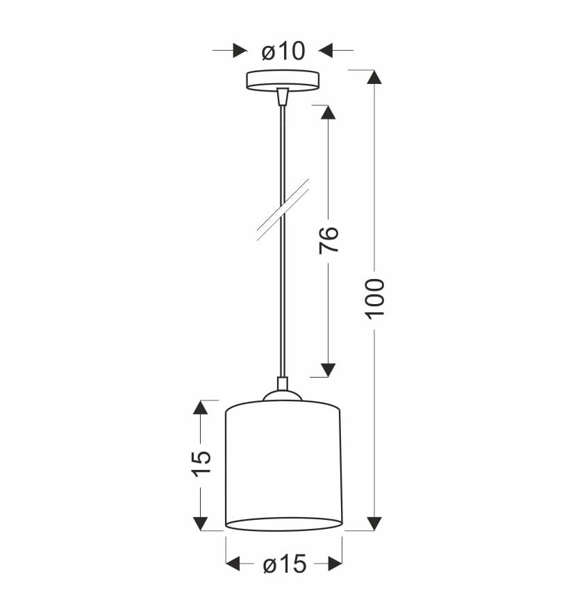 Lampada a sospensione Candellux Legno tessuto E27 Ø15