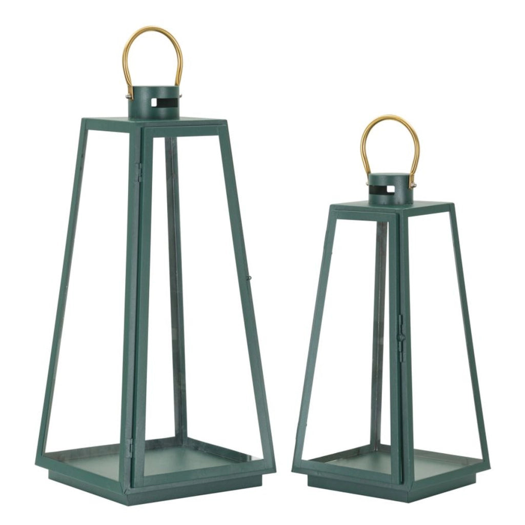 Lanterna Genofeffa, Verde, Metallo, 25x25x57 cm