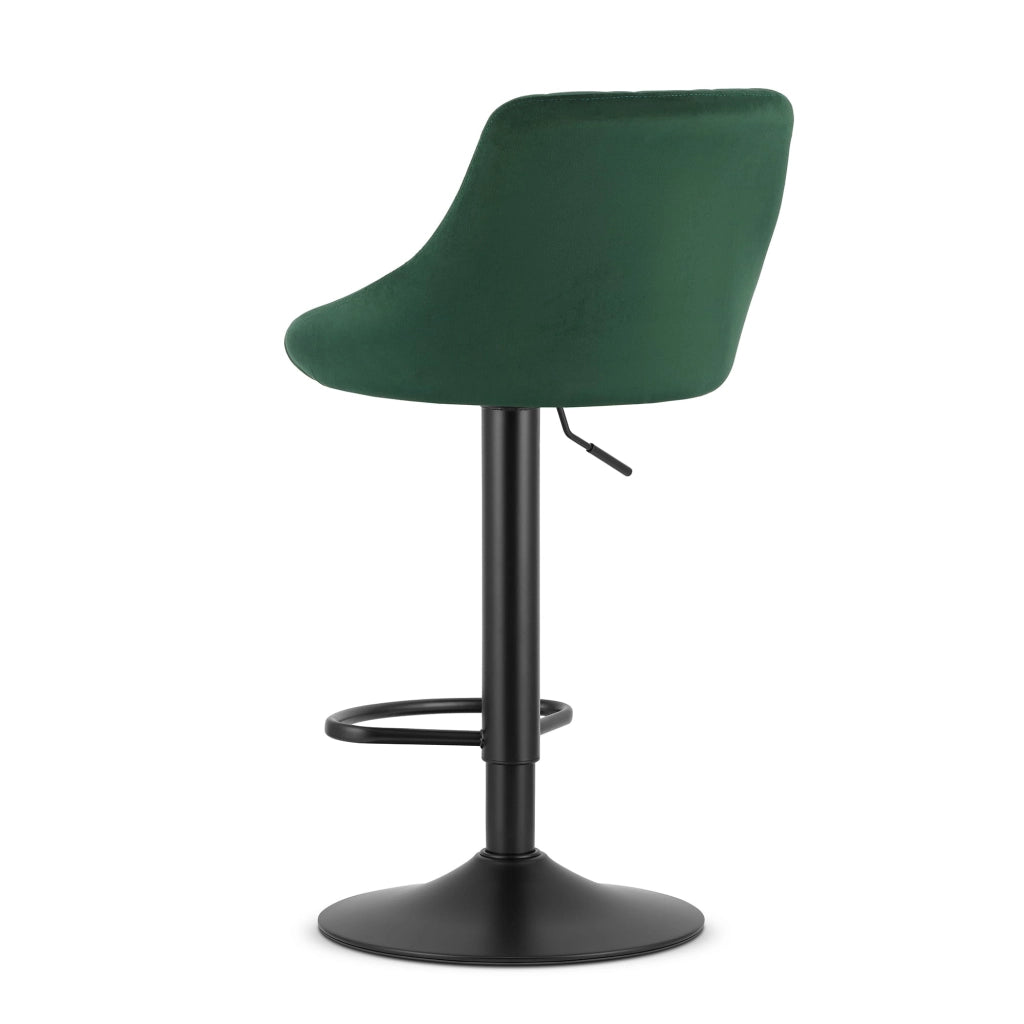 Sgabello girevole VALORA DAKA - Velluto verde con base nera