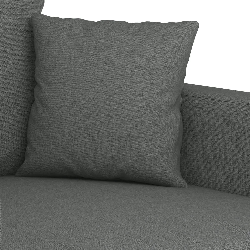Set di Divani 2 pz con Cuscini Grigio Scuro in Tessuto