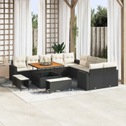 Set Divano da Giardino 13 pcs Nero polyrattan 3361665