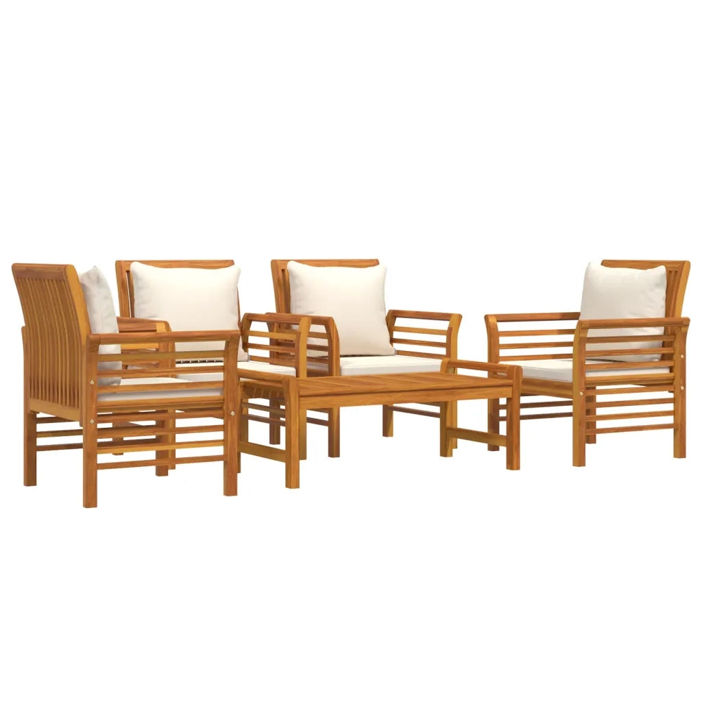 Set Salotto da Giardino 5 pz con Cuscini Legno Massello Acacia 3058097