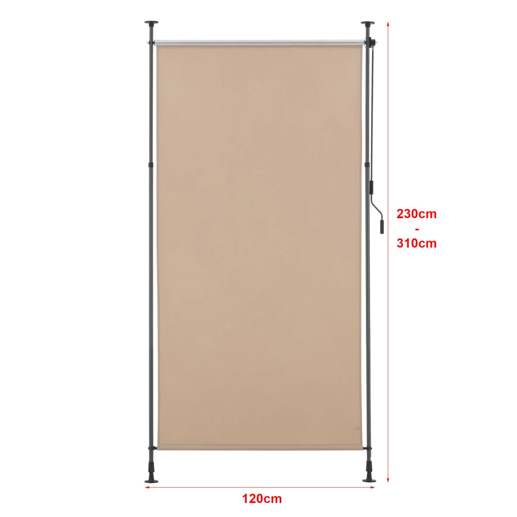 Schermo Verticale Cimarra da Balcone con Pali Telescopici Tenda Parasole Larga 120 cm color Sabbia pro.tec