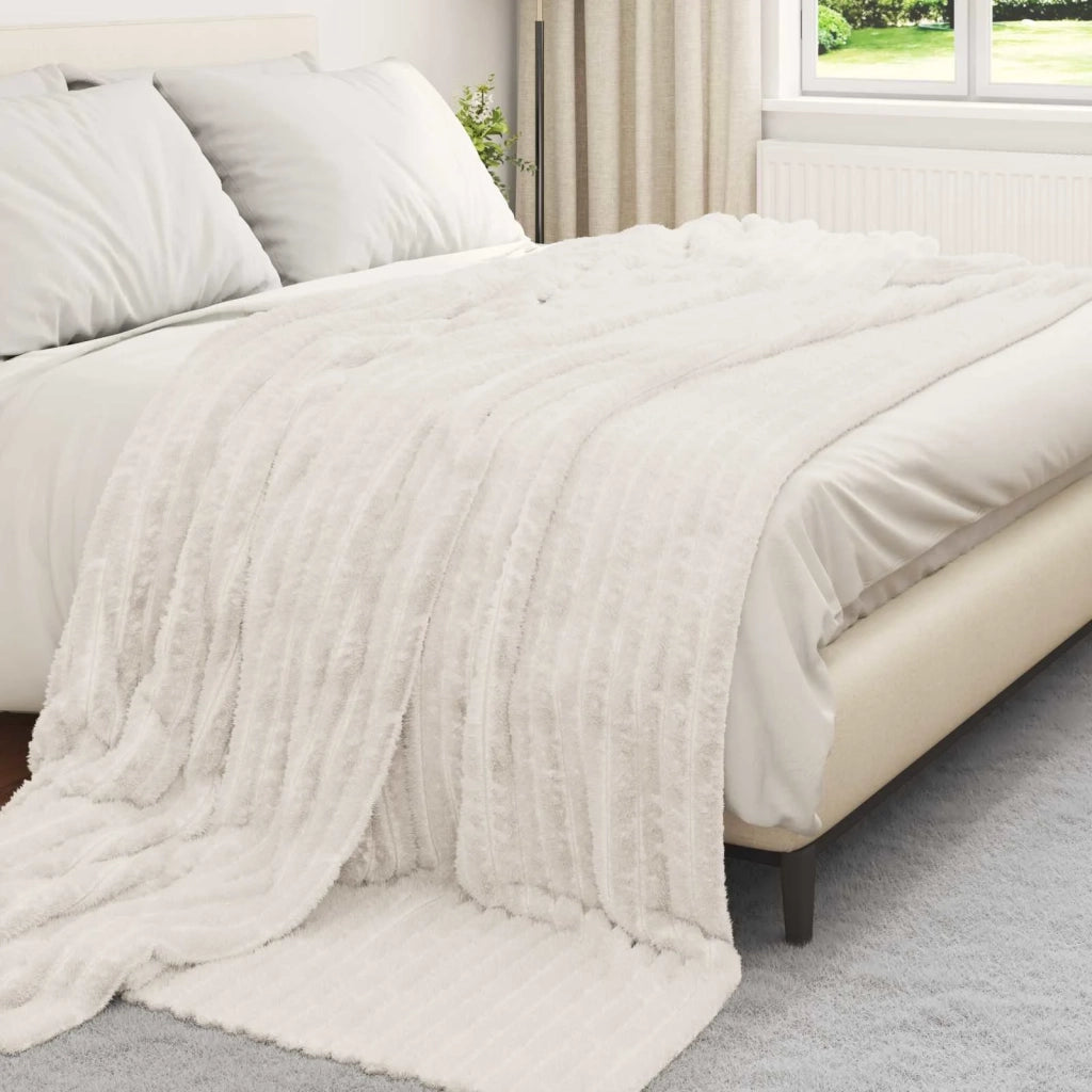 Coperta Crema 240 x 220 cm Panno 42016855