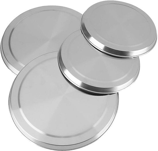 Set di Coperture per Piastra Cottura in Acciaio Inossidabile - 4 pezzi - Copertura per Piastra - Coperture per Bruciatore - Dimensioni 21/17 cm - Antiruggine - Copertura per Piastra Cottura