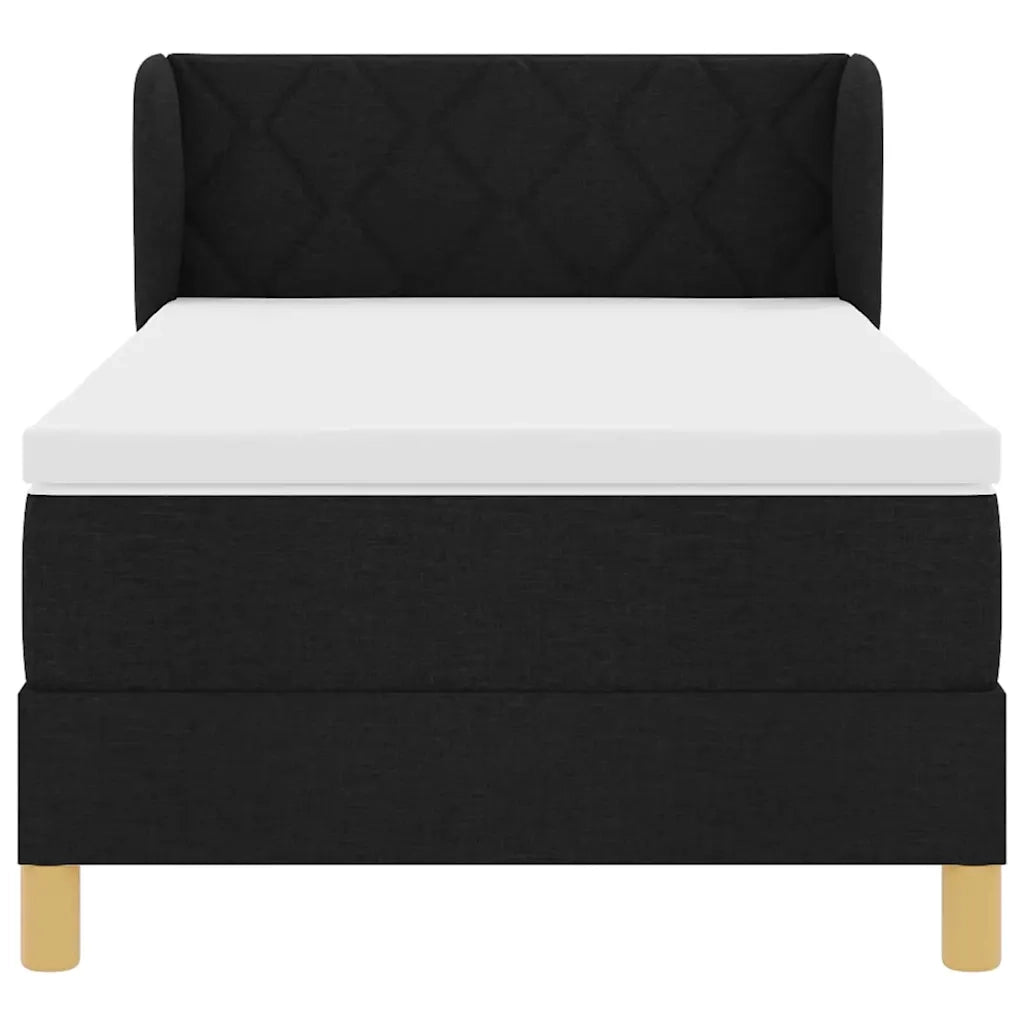 Letto a molle con materasso Nero 90 x 190 cm Tessuto 3340250