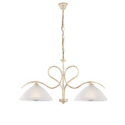 Lampadario Rustico Miranda 2 Luci Avorio e Bianco LuceArt Classic