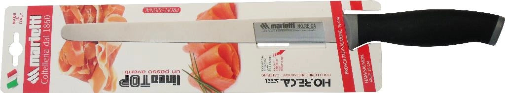 Coltello per prosciutto con manico nero 26 cm marietti