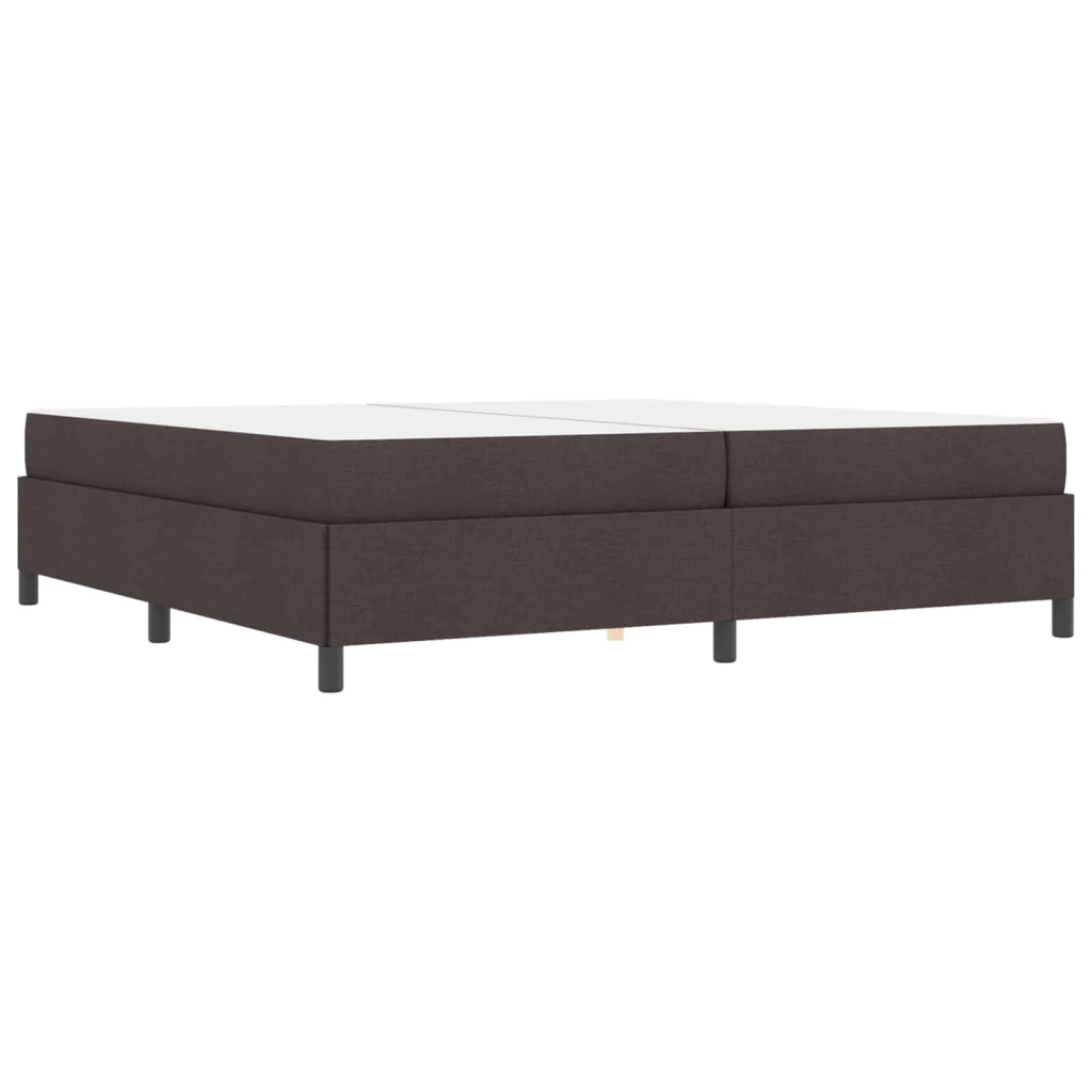 Letto a molle con materasso Marrone Scuro 200 x 200 cm Tessuto