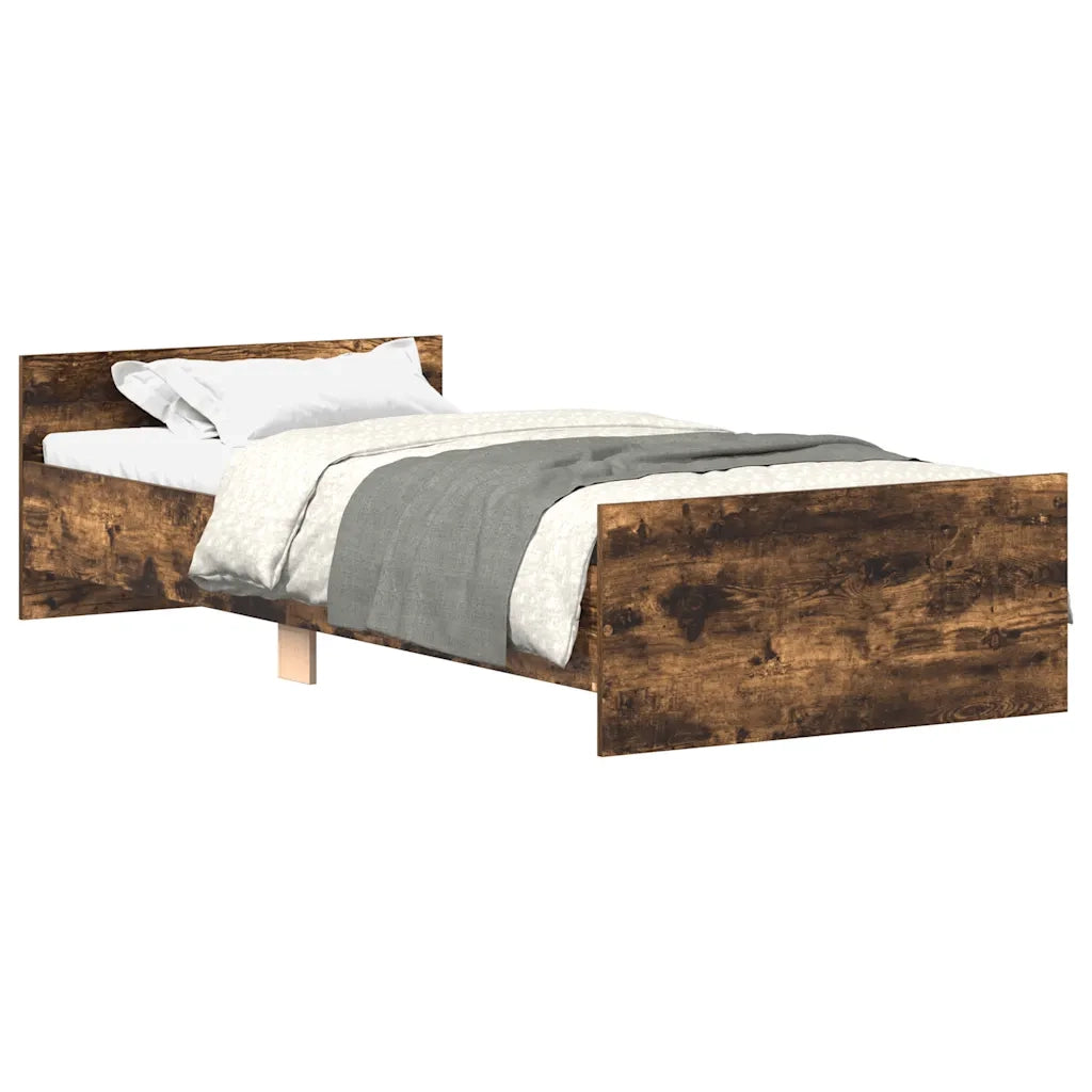 Giroletto senza Materasso-Struttura Letto Rovere Fumo 90x190 cm in Truciolato 259689