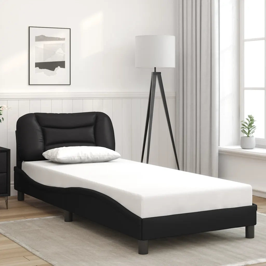 Giroletto senza Materasso Hvar Nero 90x200 cm in Similpelle