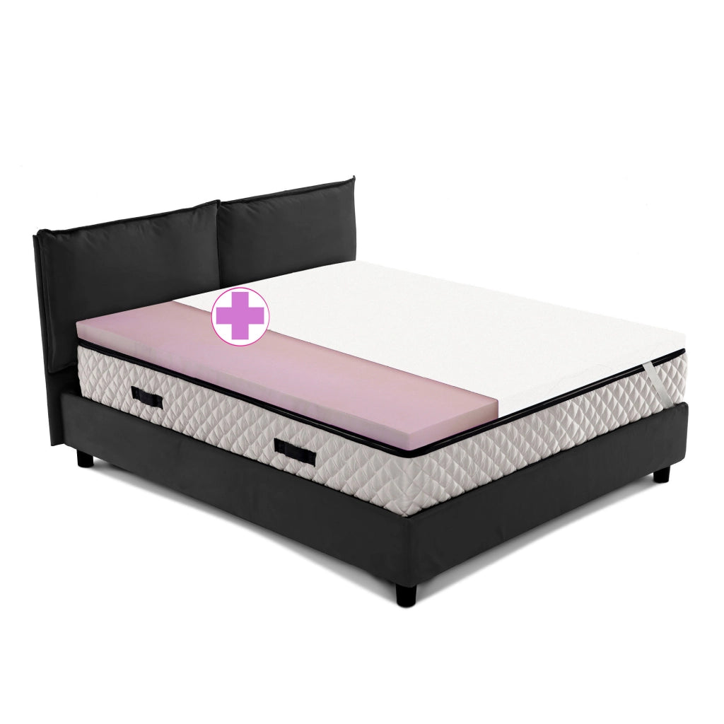 Topper francese semi rigido ORTOPEDICO, correttore materasso Alto 5.5 cm con tessuto anallergico sfoderabile e lavabile - GRAVITY misura 130x195 Cm