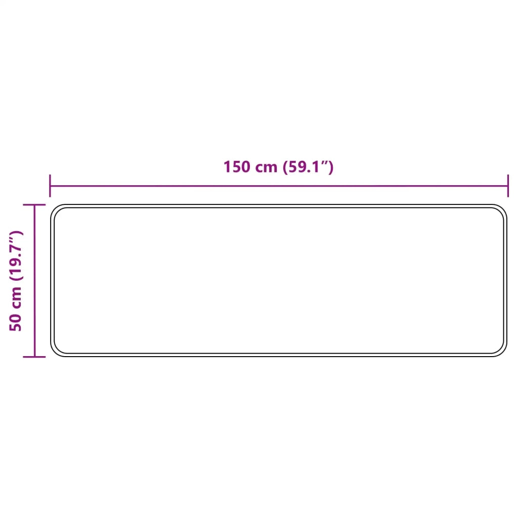 Runner Tappeto MARSA Nero 50 x 150 cm Poliestere e PVC 42023367