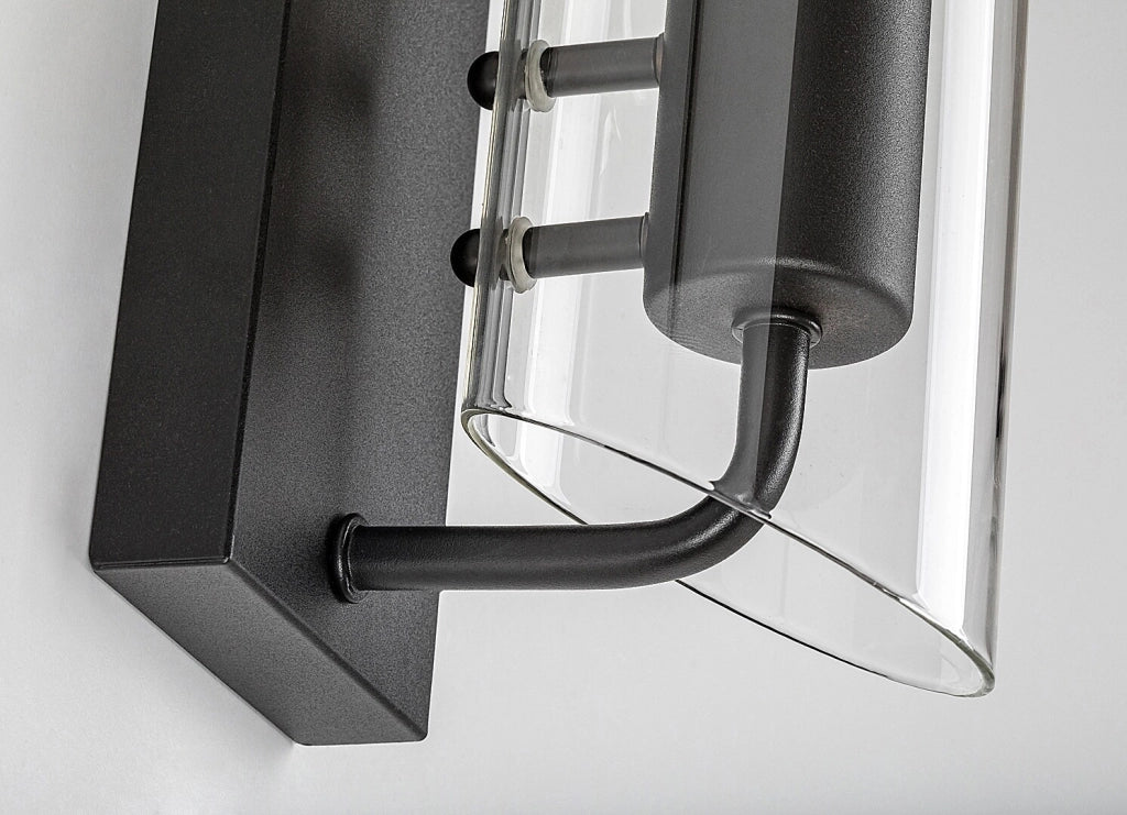 Applique bagno nera vetro E14 12W IP44 Teodoro Rabalux